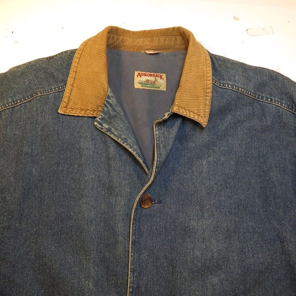 RANCHWEAR WESTERN COWBOY DENIM JEAN JACKET Mens L Blue ADIRONDACK - Picture 2 of 7